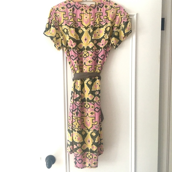 ANTHRO Porridge button up print dress waist tie - Picture 3 of 8